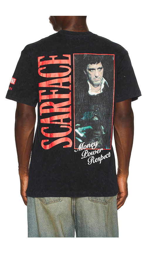 REASON Scarface Washed Tee in Black. L. Also in S, M, XL/1X