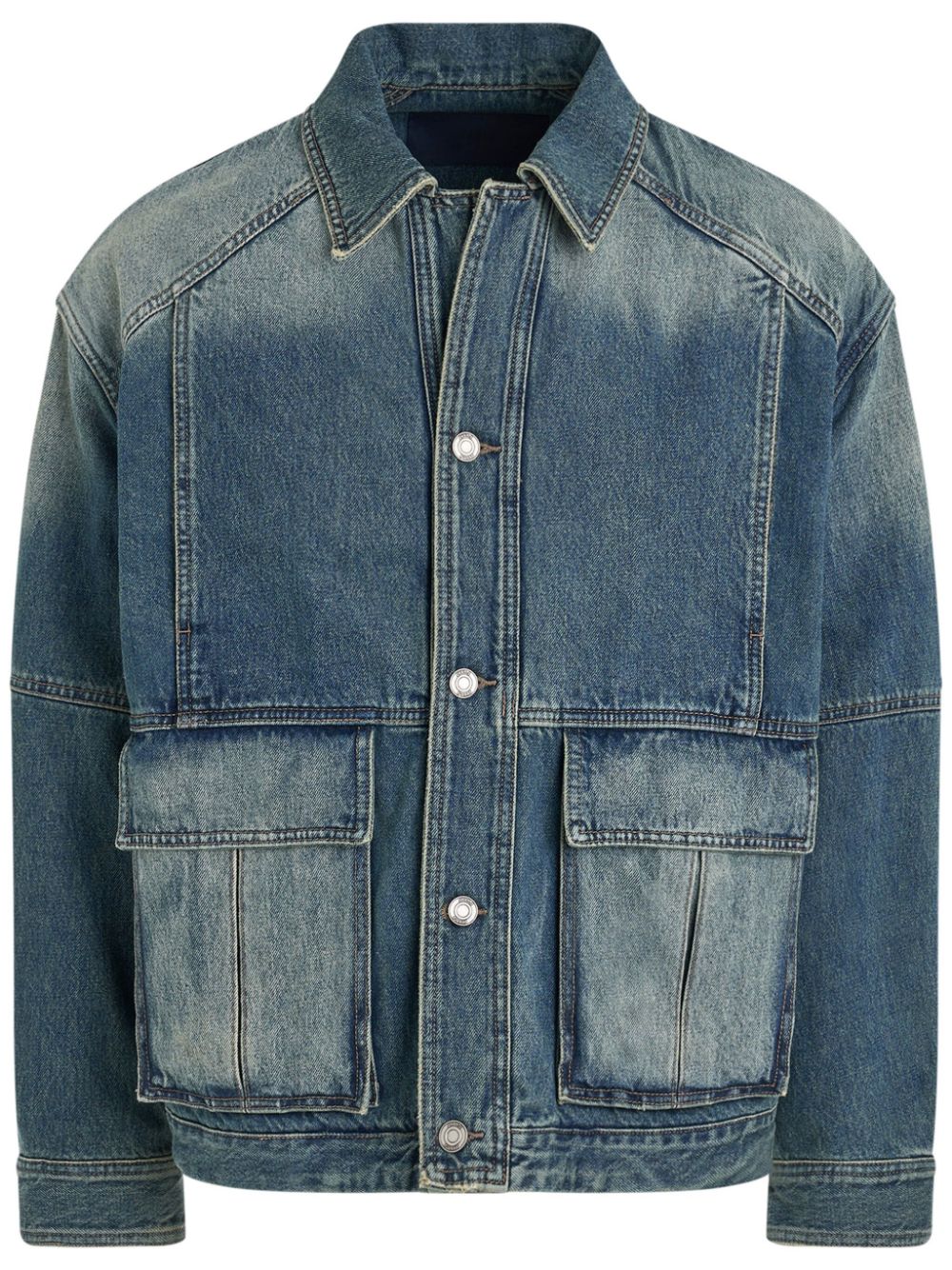 Panelled denim jacket - Blue