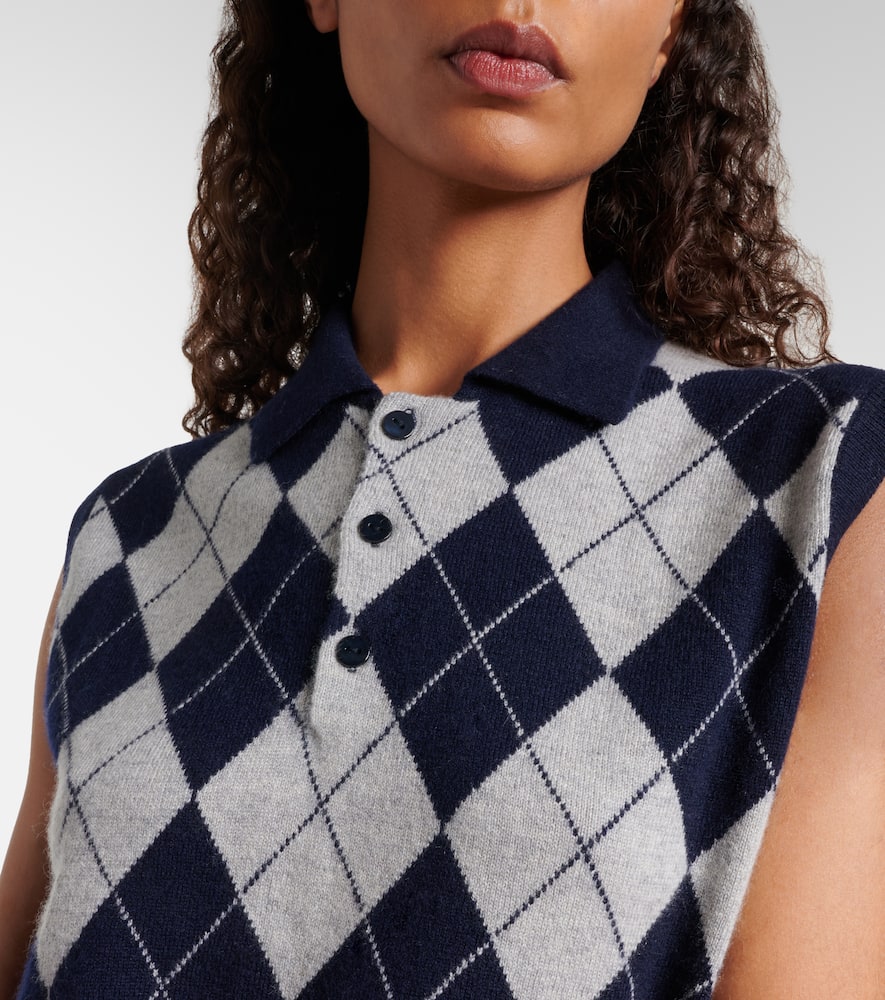 Riana argyle cashmere sweater vest