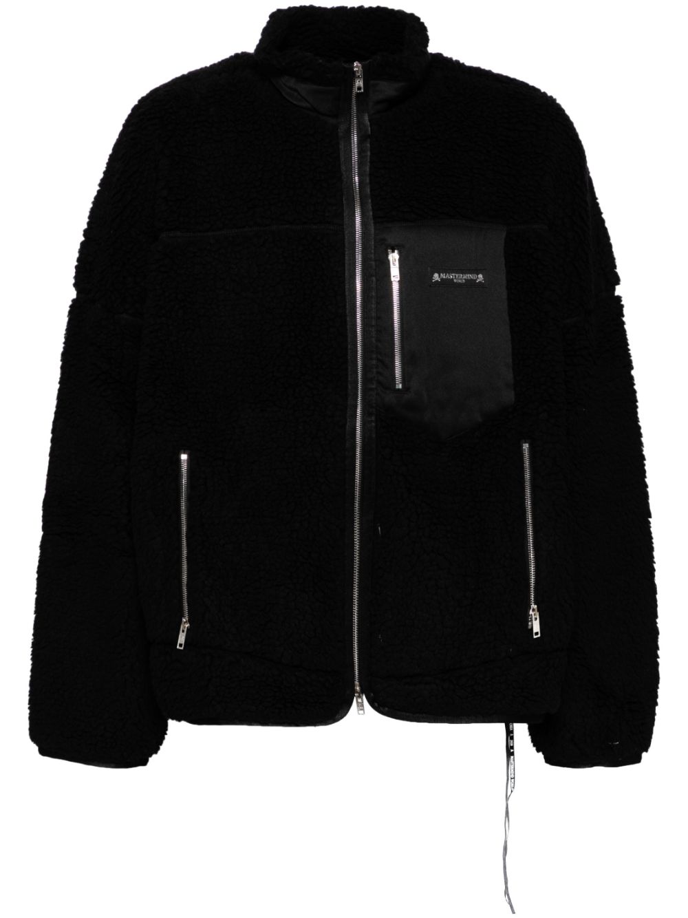 Logo-motif shearlingjacket - Black