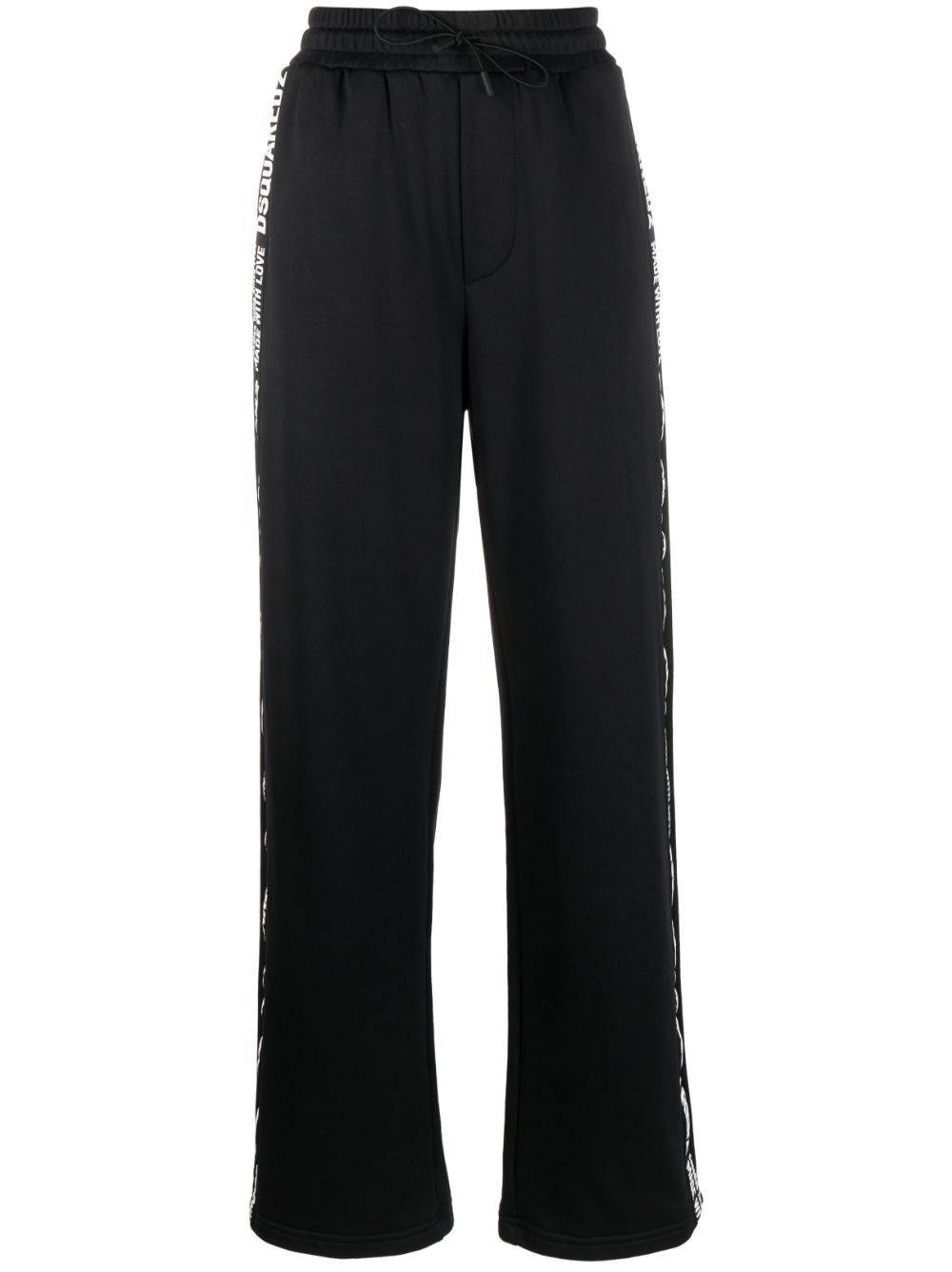 Logo-tape cotton track pants - Black
