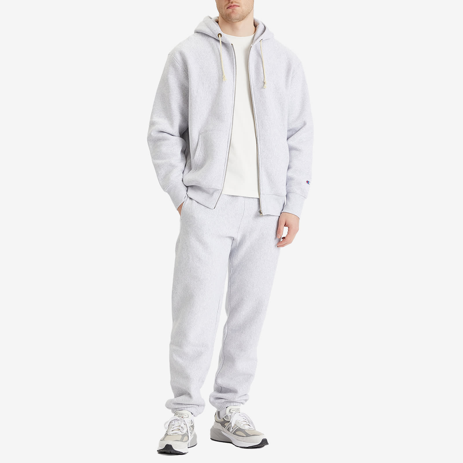 Men's Reverse Weave Fleece Zip Hoodie in Grey