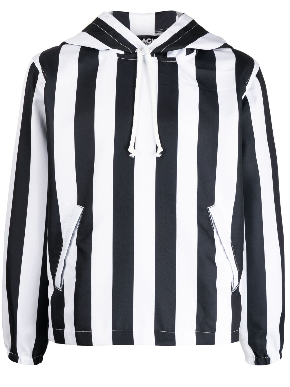 Striped long-sleeved hoodie - White