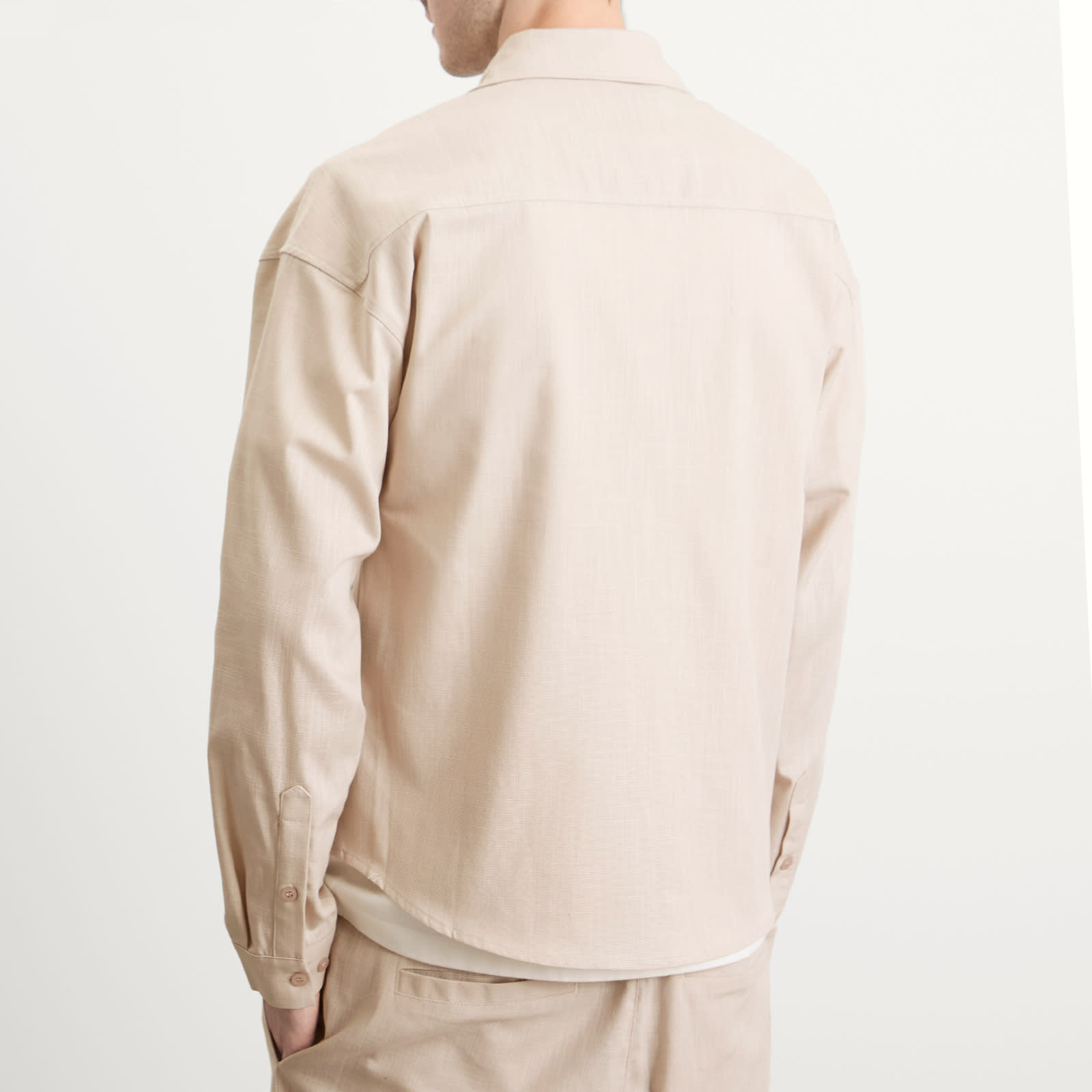 Men's College Linen Shirt Natural