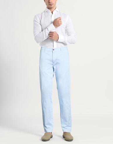Man Pants Sky blue Size 36 Cotton, Elastane