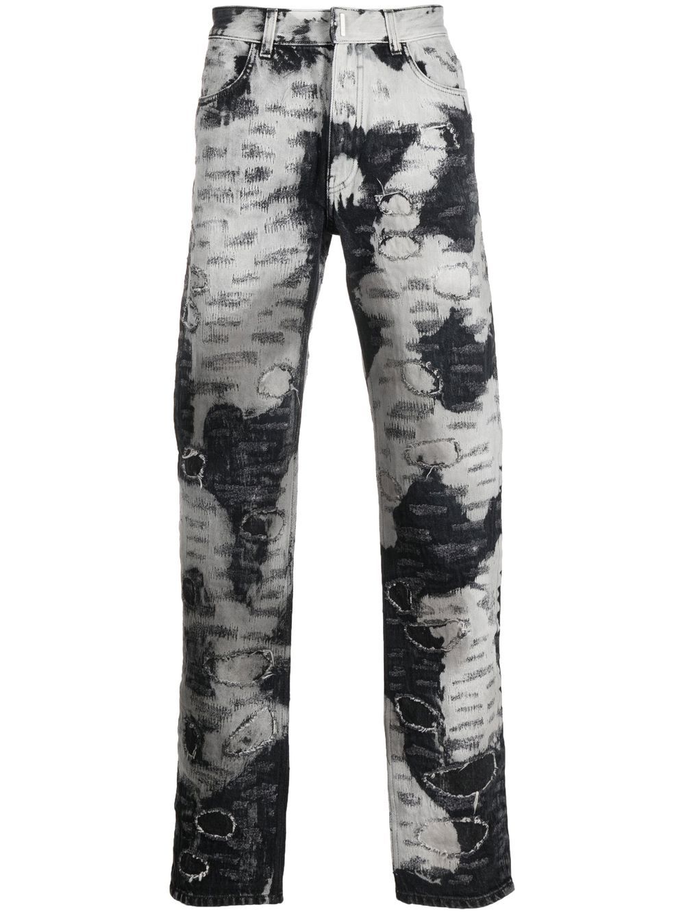 Distressed two-tone jeans - Neutrals