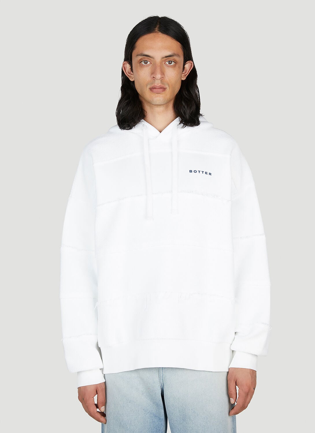Raw Edge Logo Hooded Sweatshirt