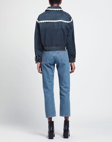 Woman Denim outerwear Blue Size 6 Cotton, Polyester