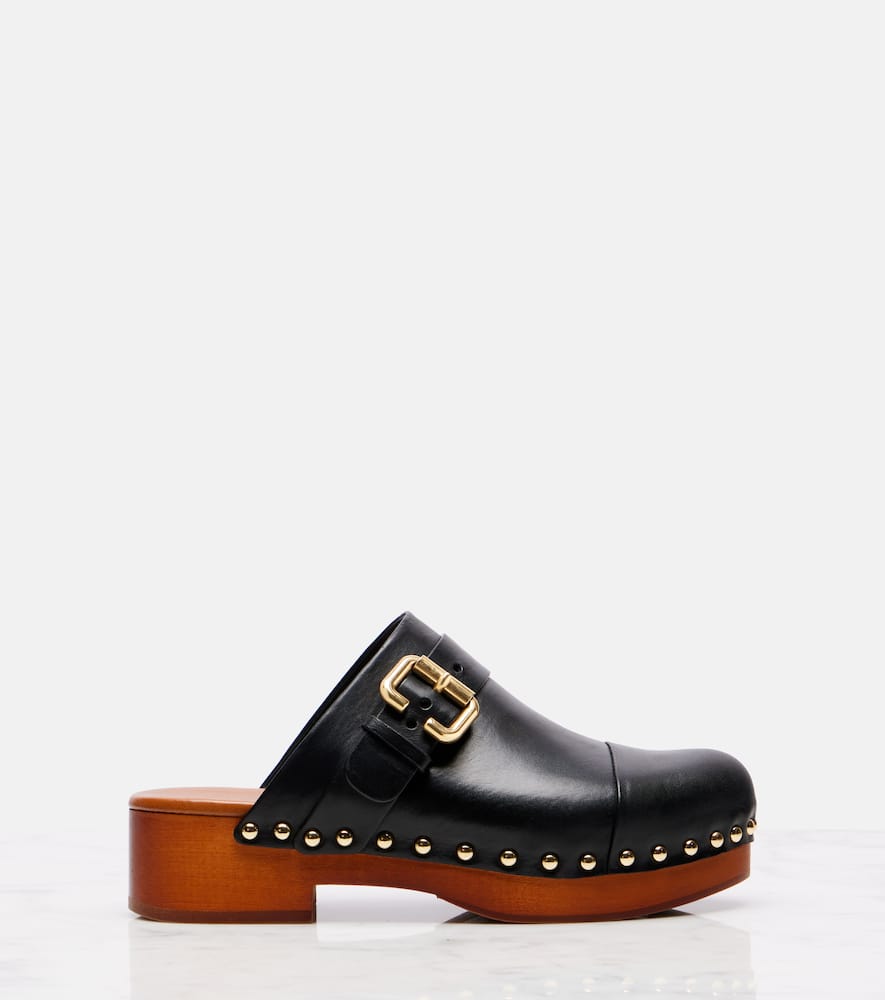 Chloé Jeannette embellished leather clogs