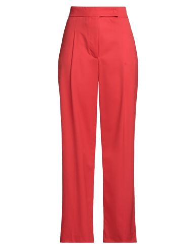 Woman Pants Coral Size 6 Polyester, Wool, Elastane