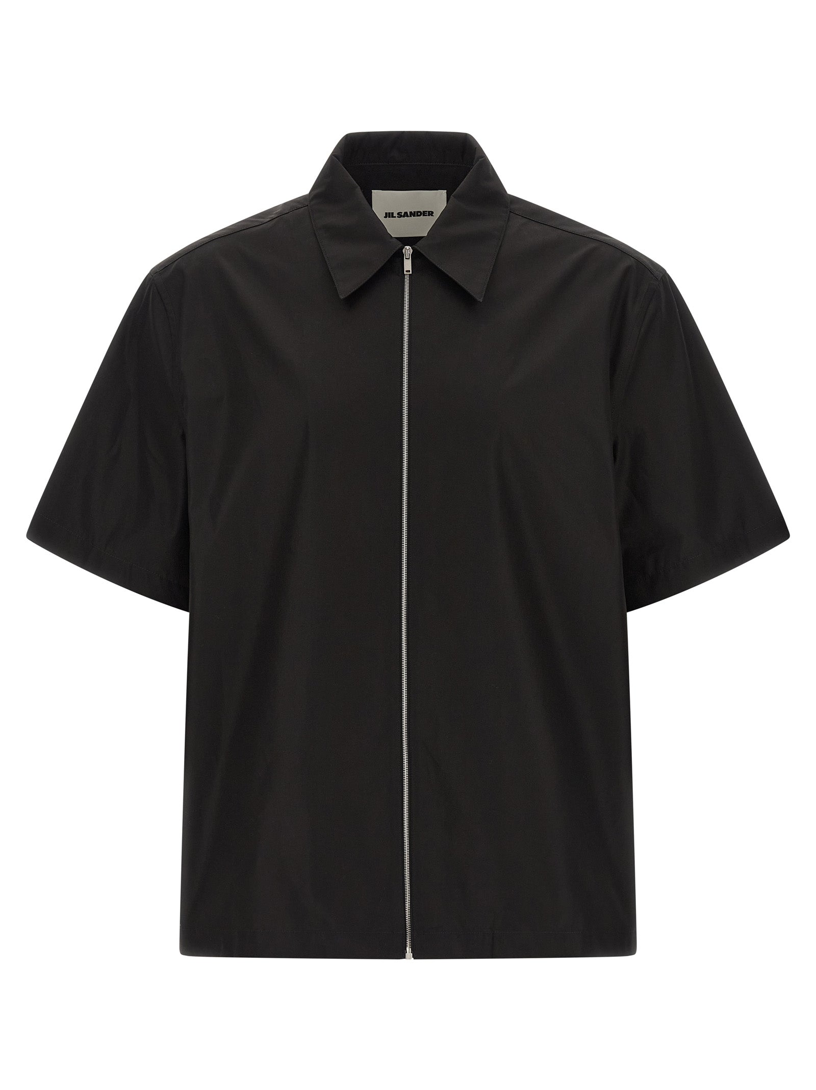 Cotton Zip Shirt Shirt — Black