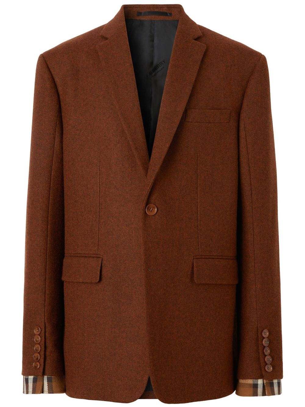 Check-detail tailored blazer - Brown