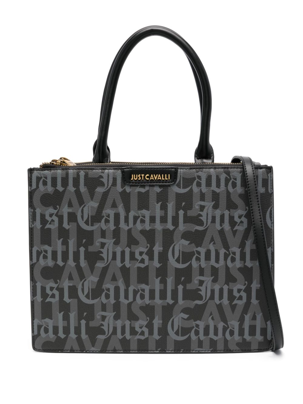 Monogram-pattern tote bag - Black