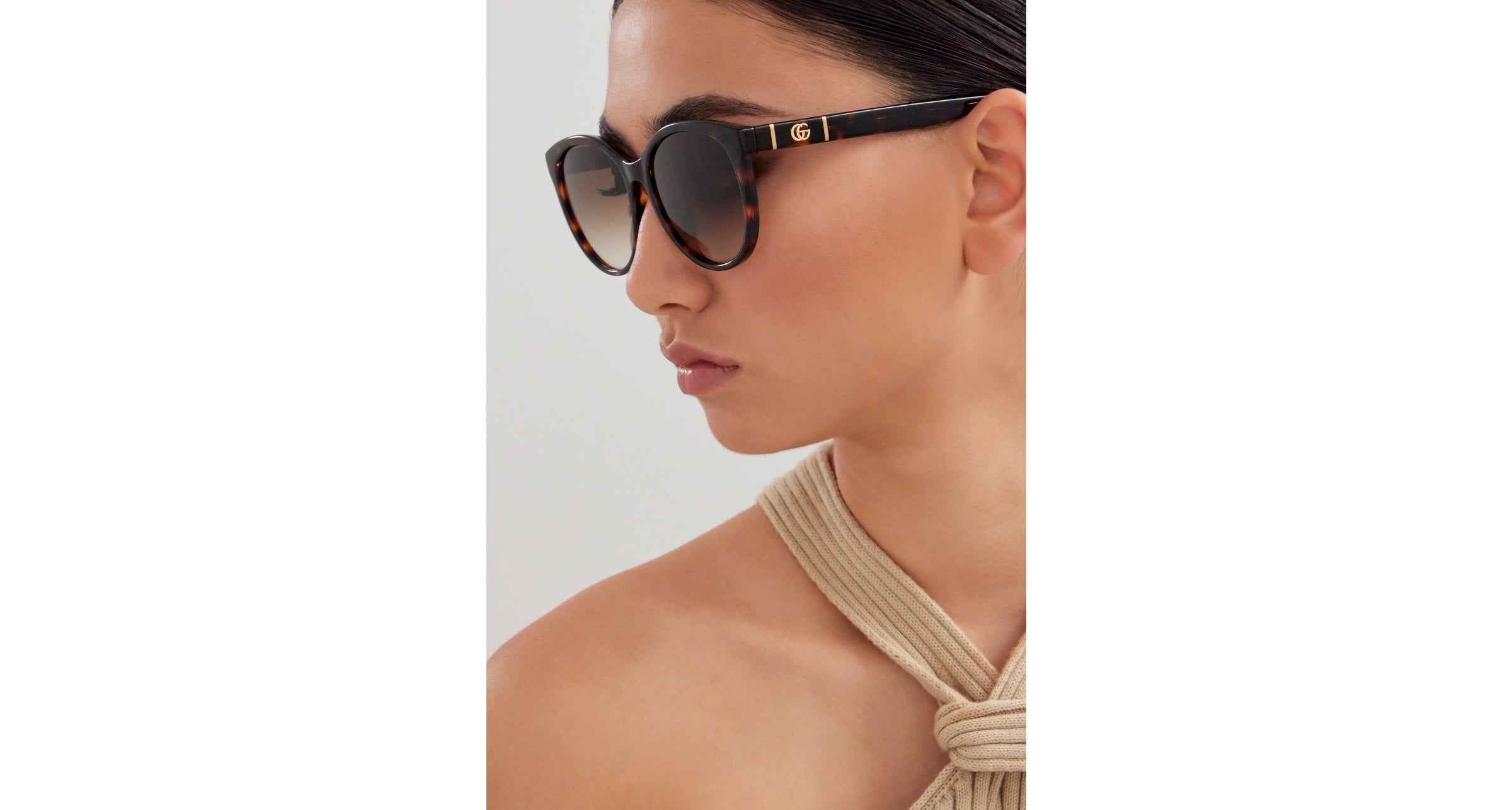 Gucci Woman Gucci GG0636SK 002 Sunglasses Injected Havana Brown Round Normal Shaded