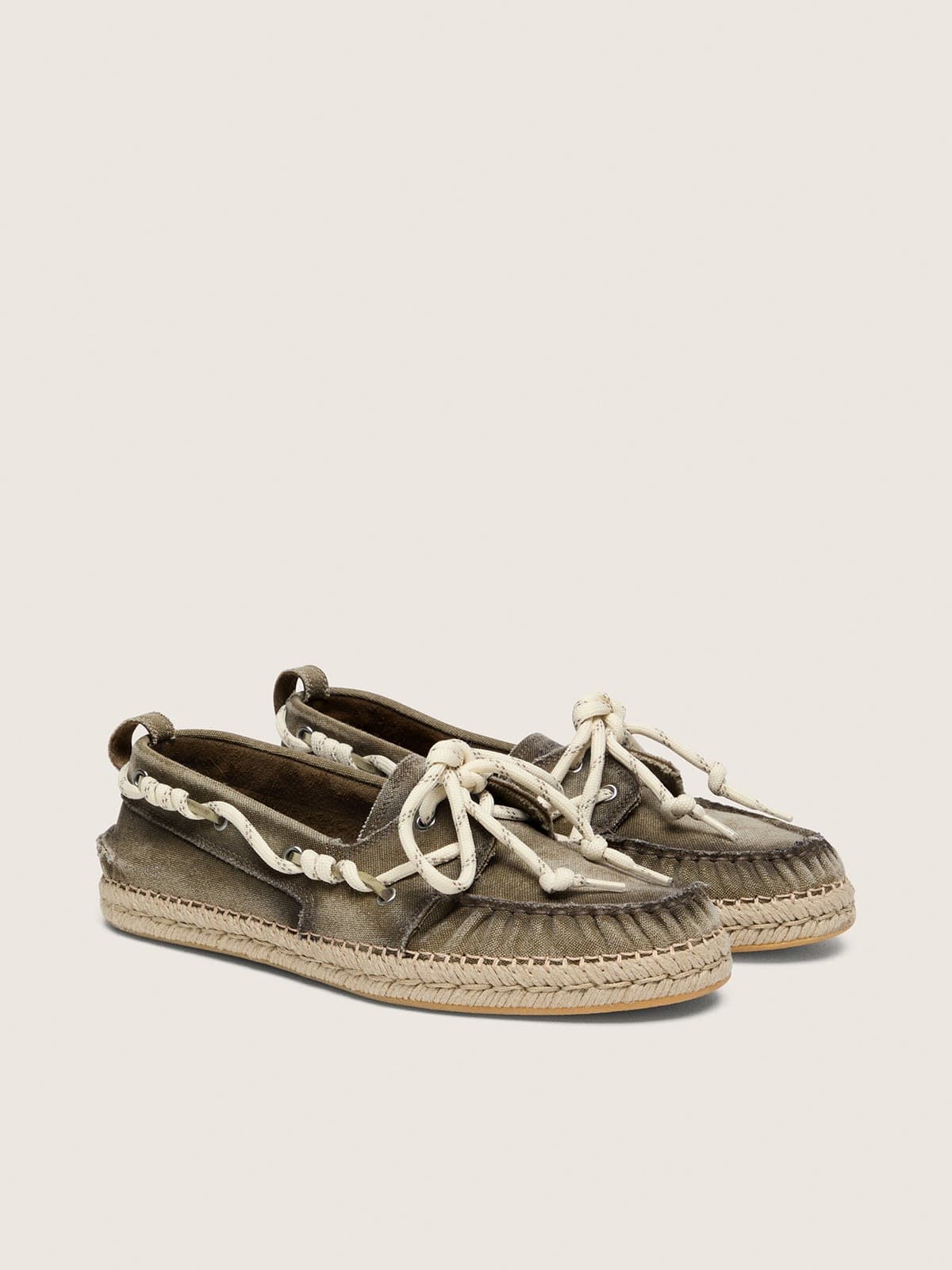 Golden Goose - Women’s Cruise In Military-green Canvas With White Hiking Laces, Woman