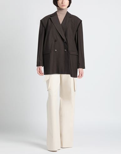 Woman Blazer Chocolate brown Size S Recycled polyester, Viscose, Elastane
