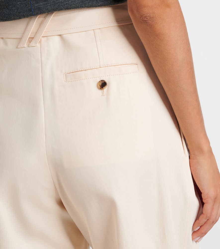 Cotton gabardine tapered pants