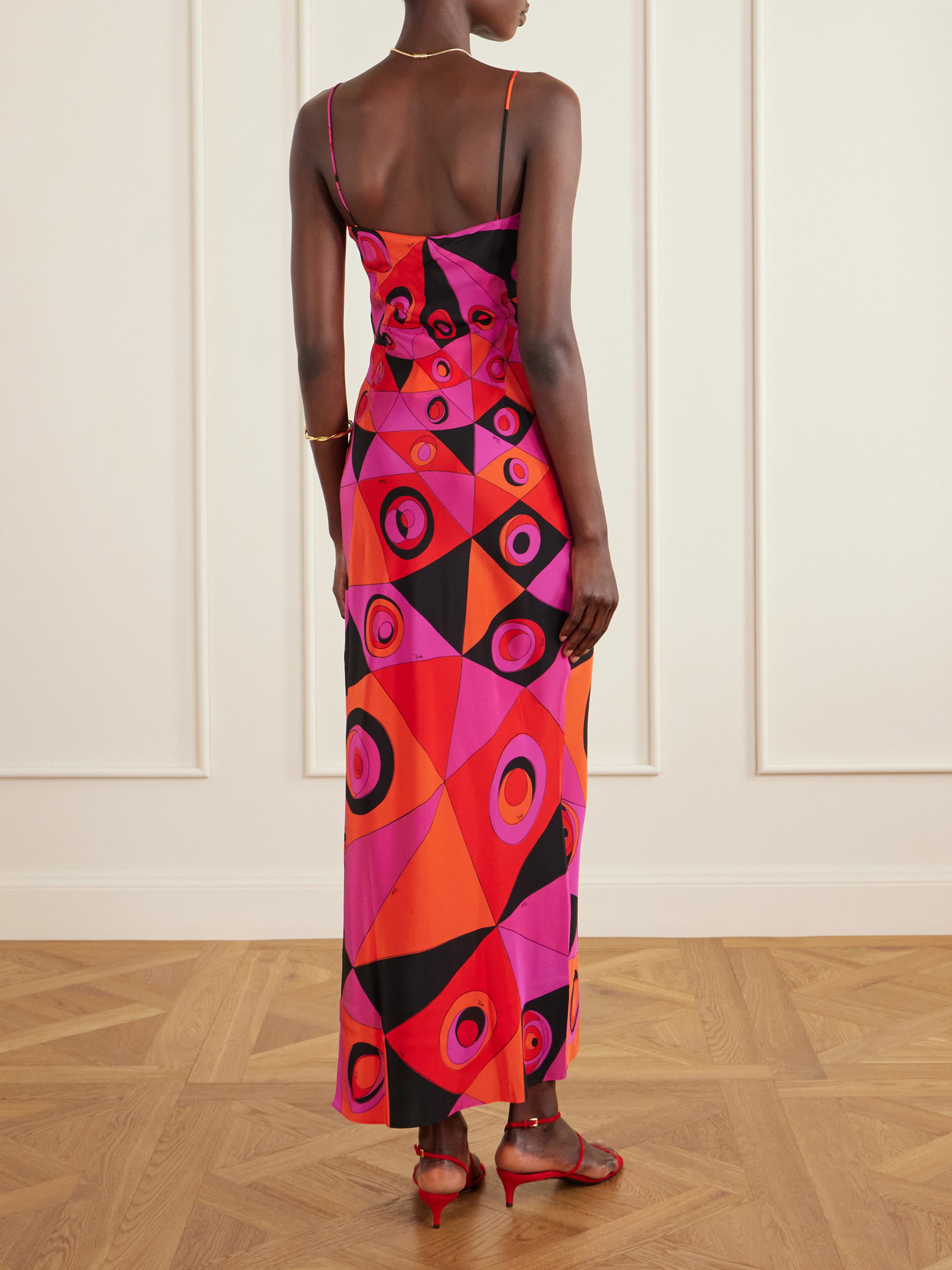 Printed Silk Crepe De Chine Maxi Dress - Pink