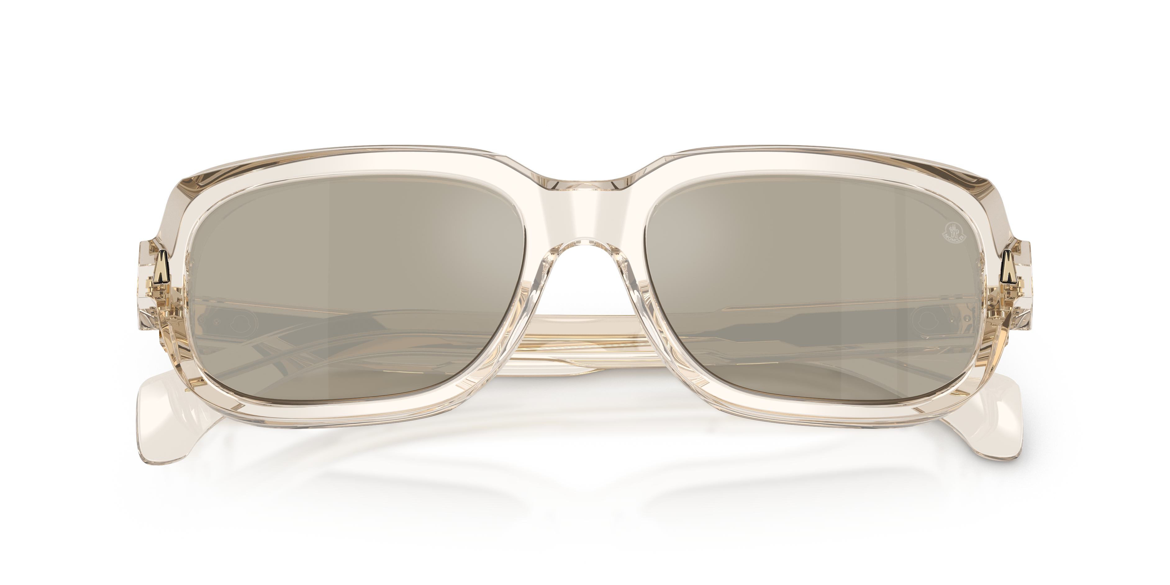 Moncler Unisex Moncler ME6008 SUNTRAP 30035A Gafas de sol Acetato Transparente Marrón Pillow Normal reflejado