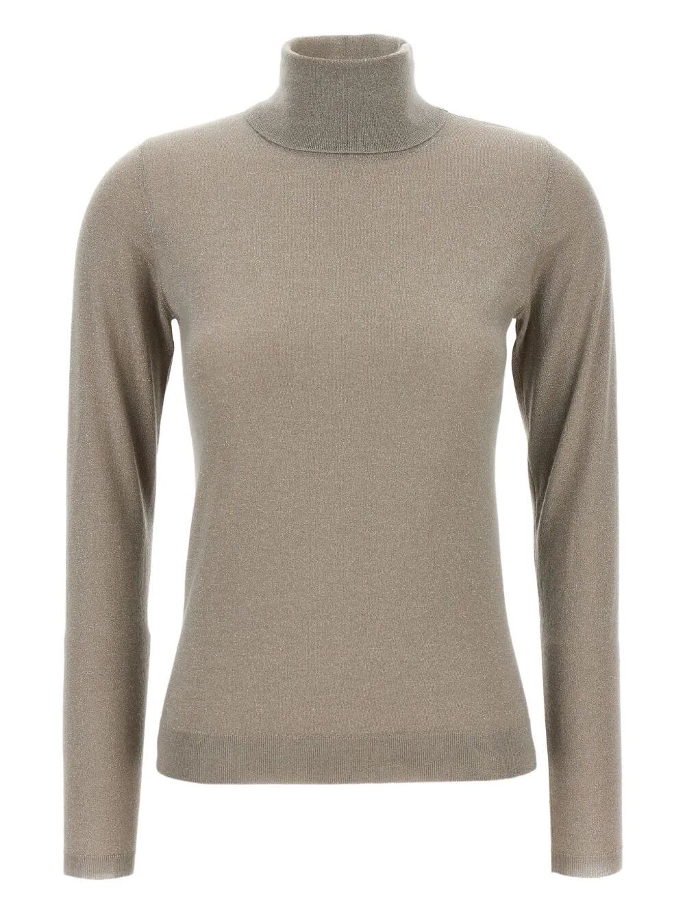 Sparkling Cashmere And Silk Lightweight Turtleneck