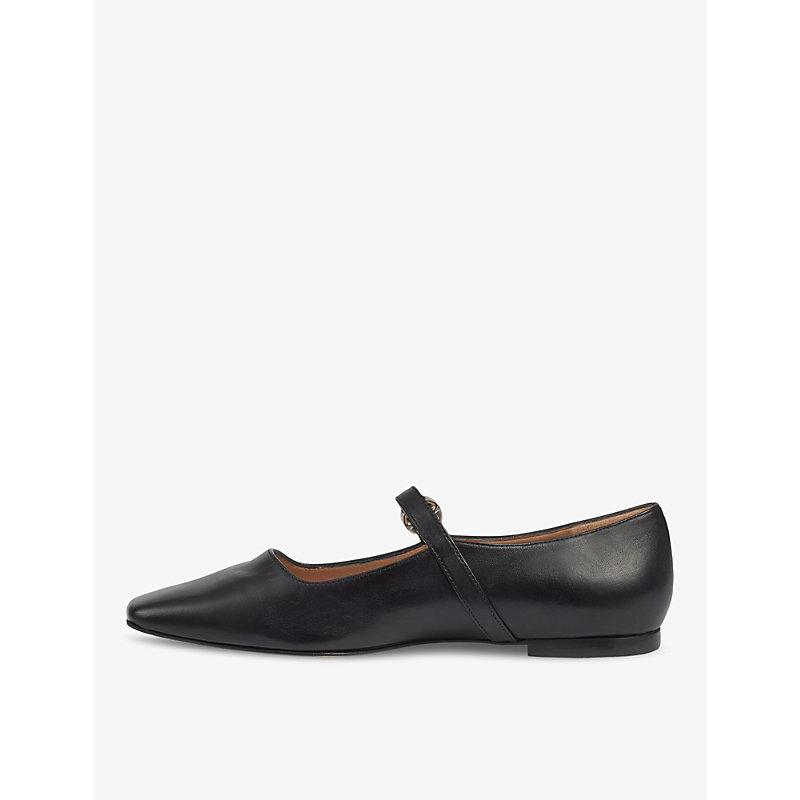 Womens Bla-black Willow Mary-jane Leather Flats