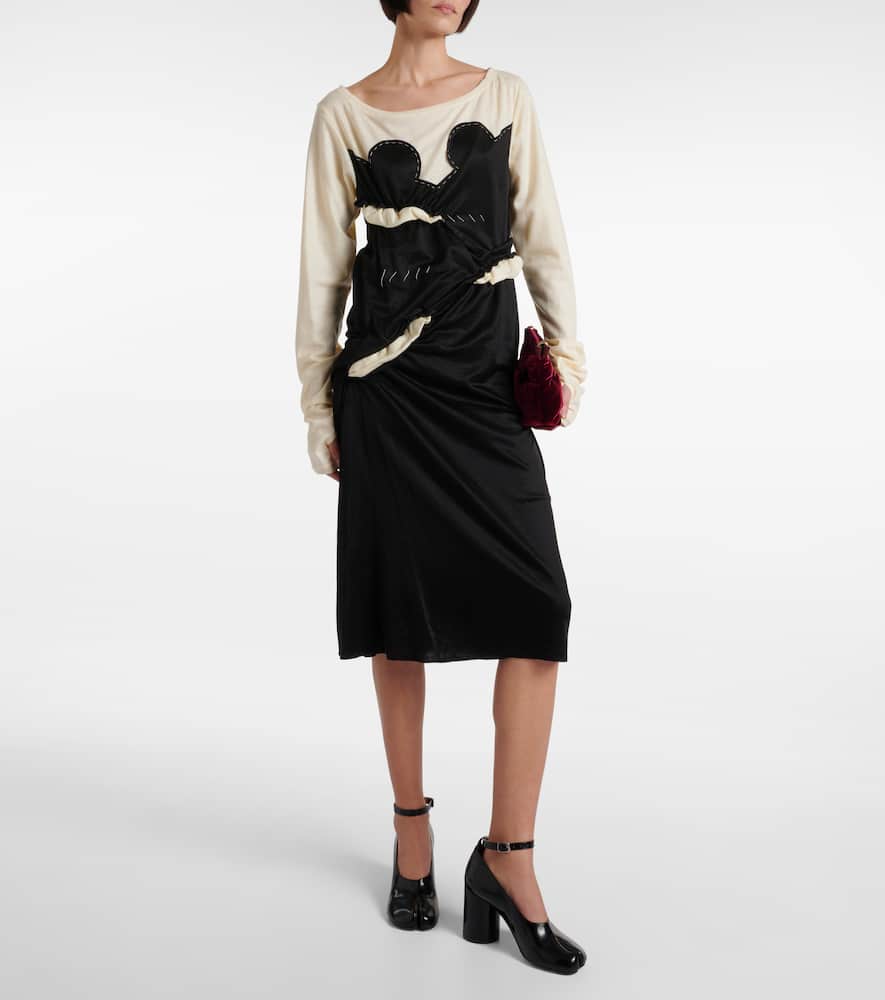 Maison Margiela Spliced gathered jersey midi dress