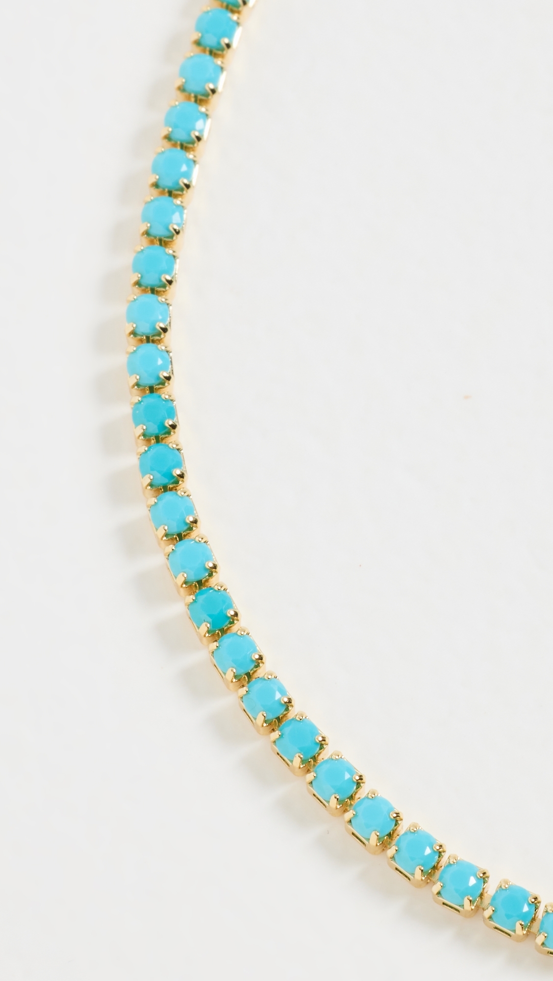 Colored CZ All Around Tennis Choker Turquoise One Size