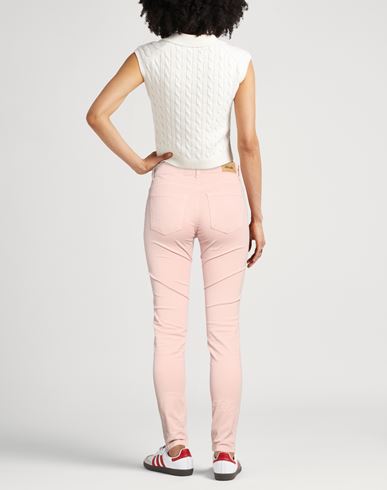 Woman Pants Light pink Size M Cotton, Elastane