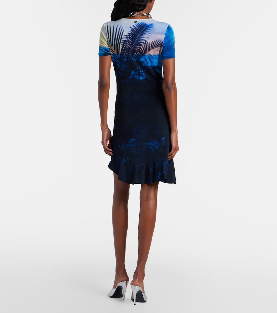 Printed ruffled minidress