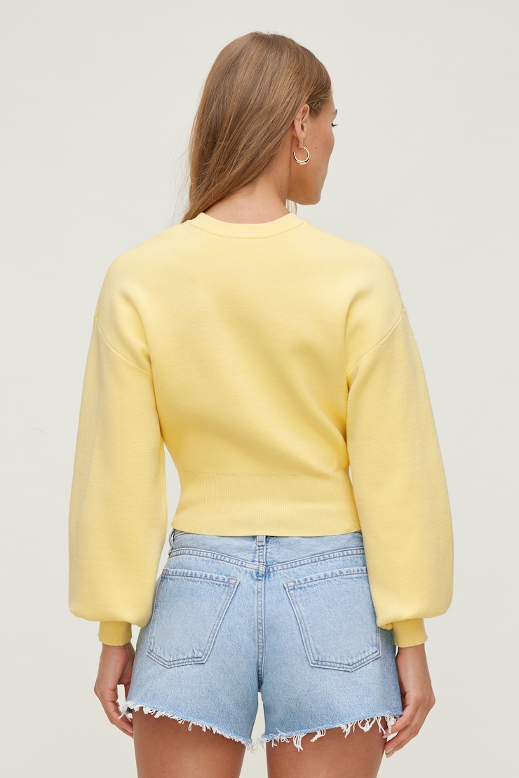 Bea Crewneck Sweater - Yellow - Women Clothing