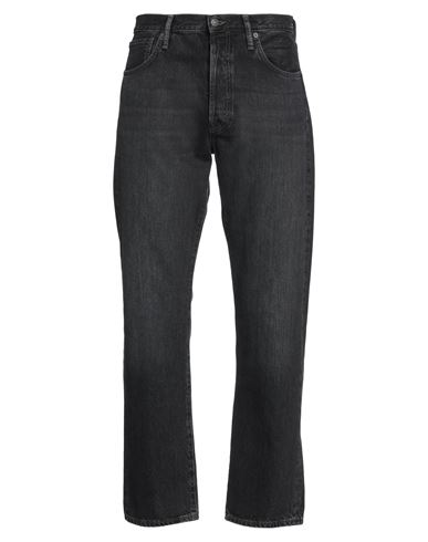 Acne Studios Man Jeans Black Size 30 Cotton, Cow leather