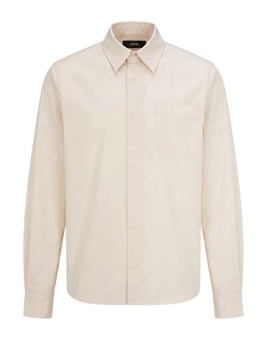 Man Shirt Beige Size 38 Cotton
