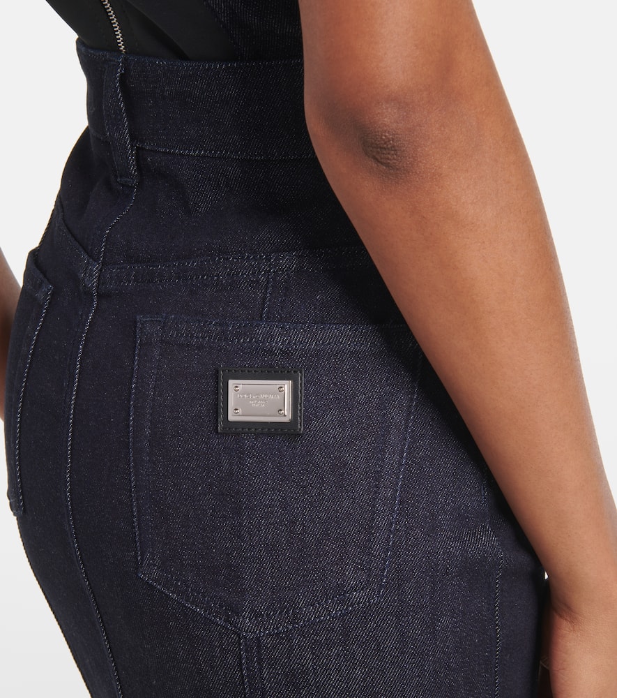 Denim midi skirt