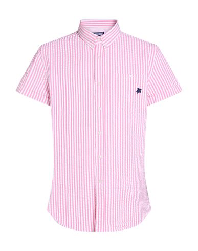 Man Shirt Pink Size L Cotton, Elastane