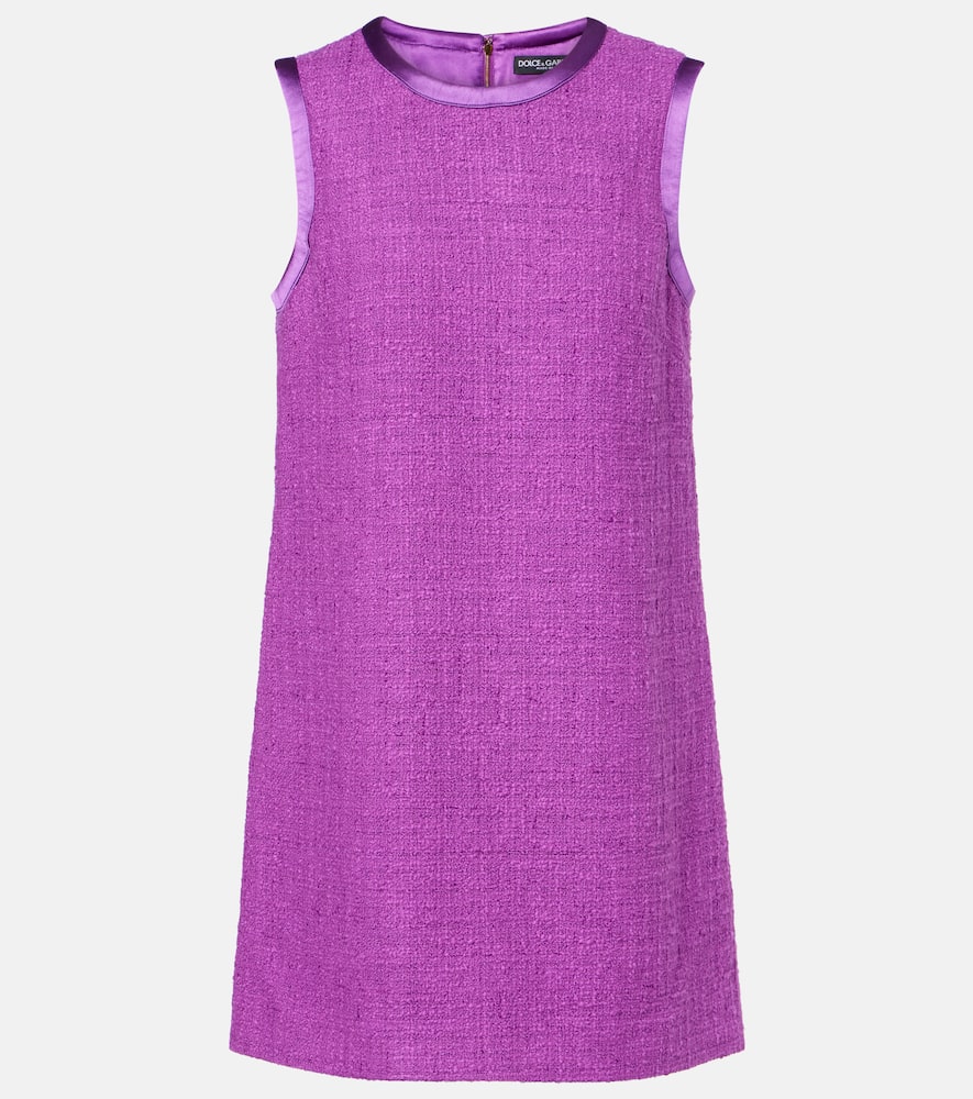 Cotton and silk-blend minidress