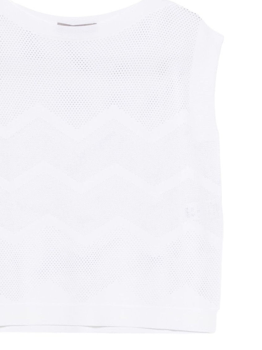 White Crew Neck Knitted Sweater