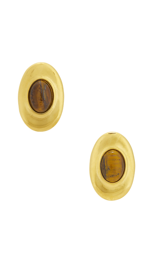 BRACHA Cari Oval Earrings in Metallic Gold