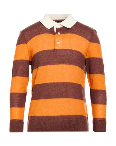 Man Sweater Orange Size M Polyamide, Mohair wool, Wool