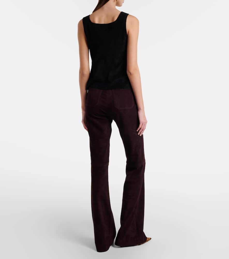 Laurent suede flared pants