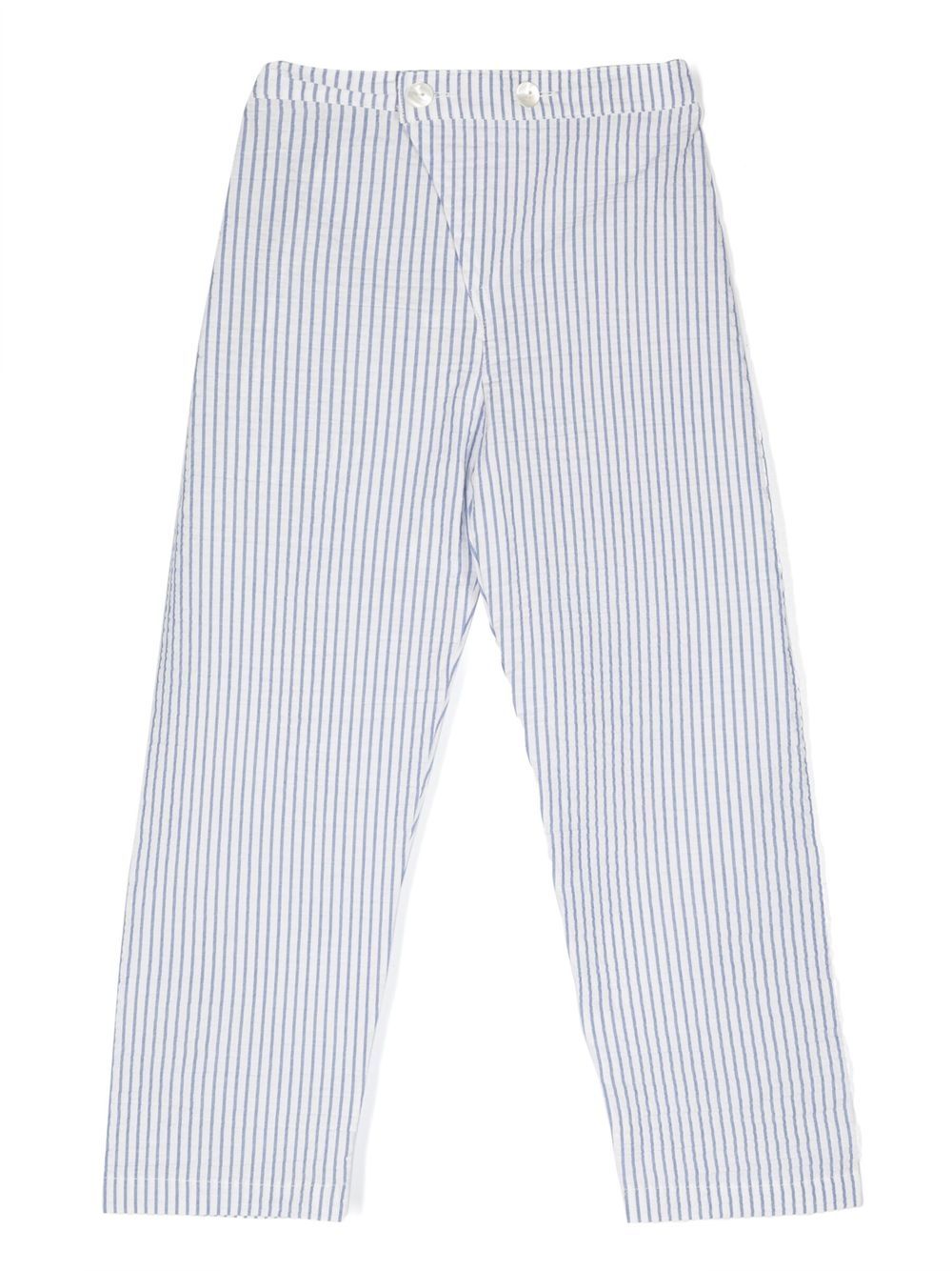 Straight-leg striped trousers - Green