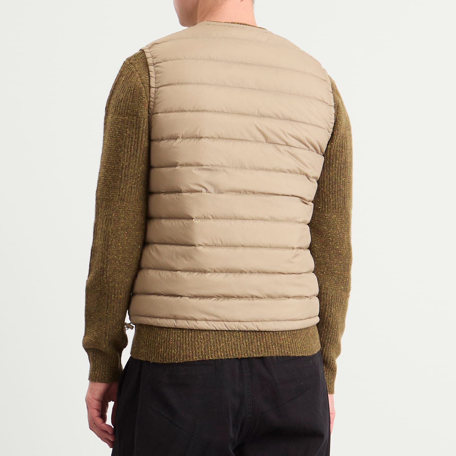 Men's Inner Down Crewneck Vest Sand Beige
