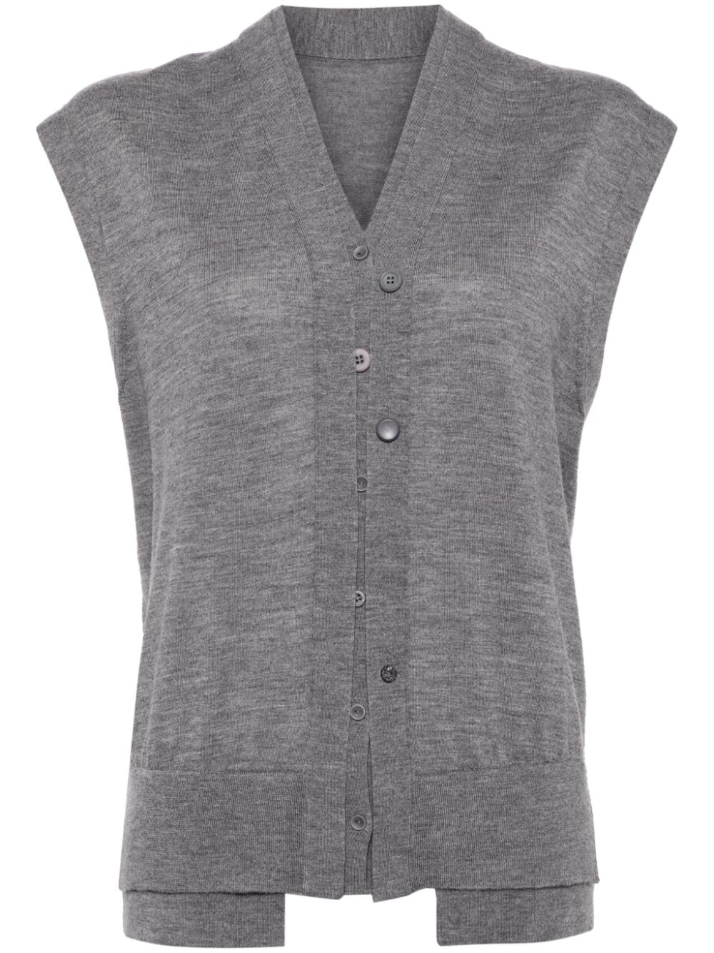 Wool knit waistcoat - Grey