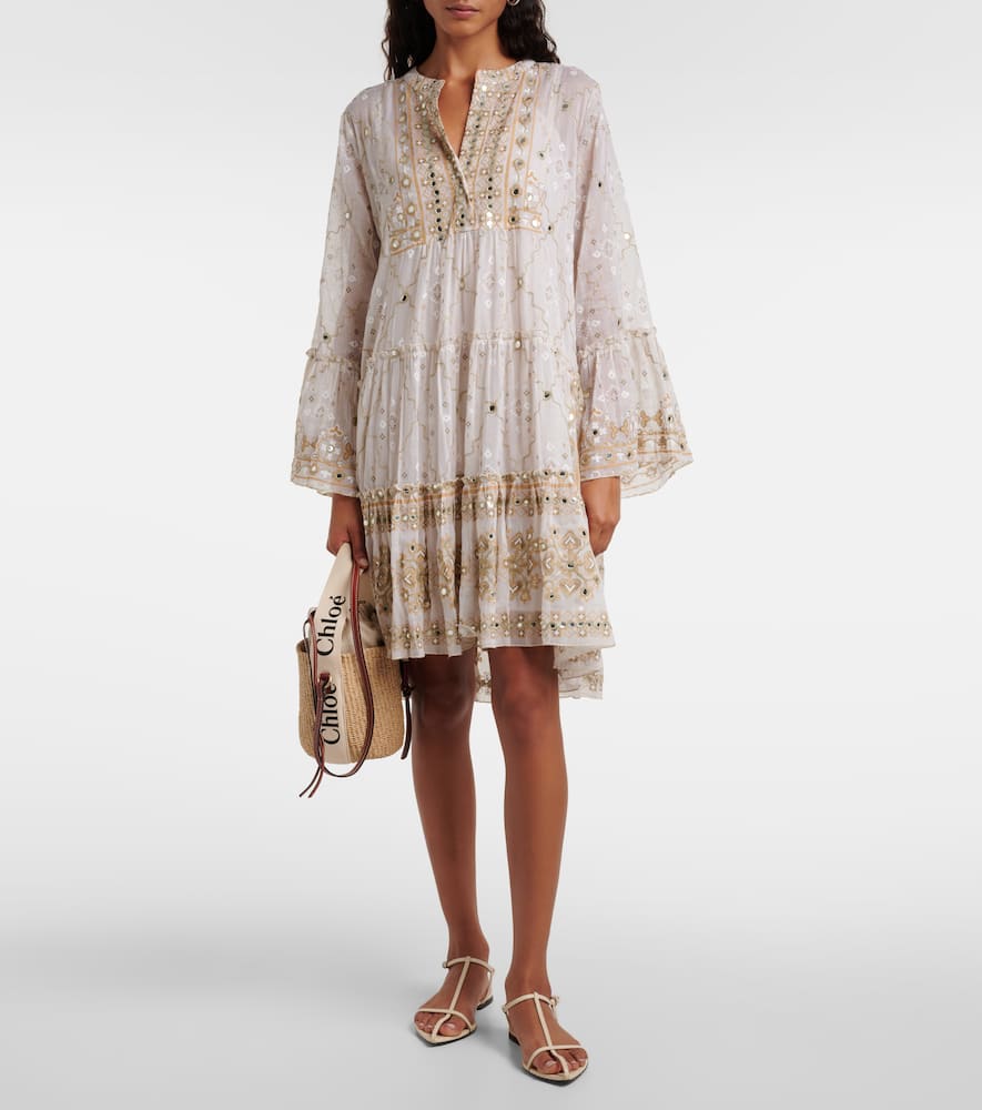 Mosaic printed cotton midi dress
