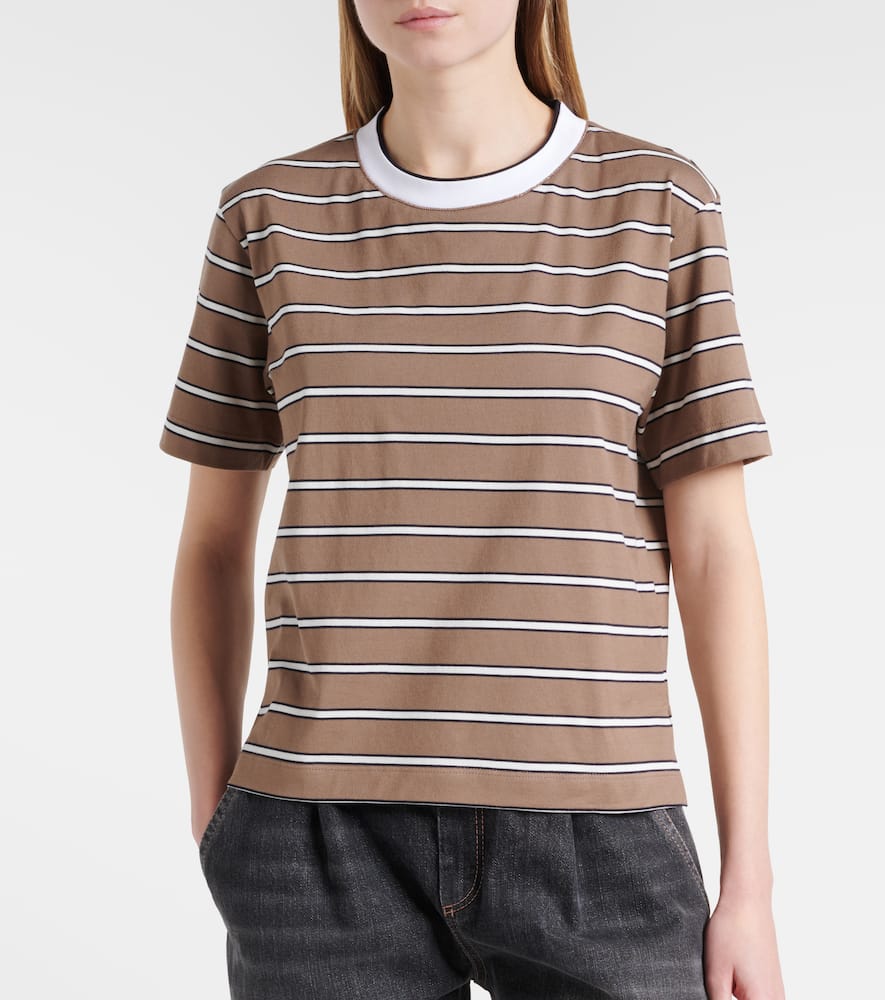 Striped cotton jersey T-shirt