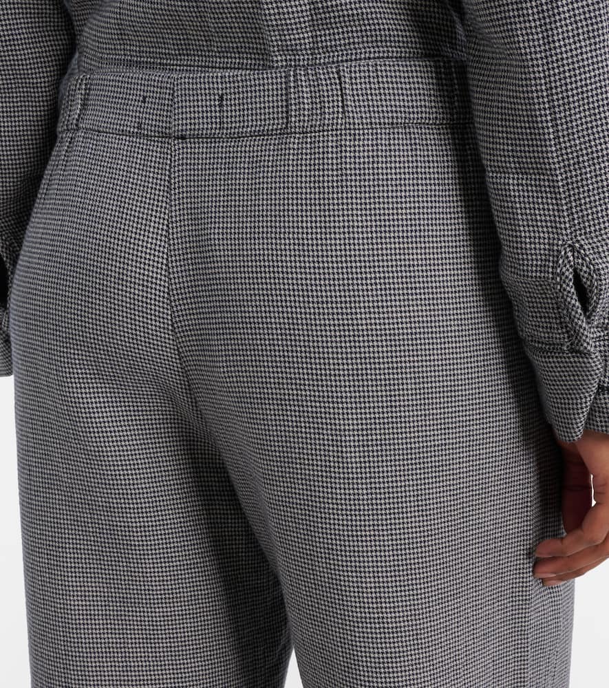 Braylen houndstooth cotton wide-leg pants