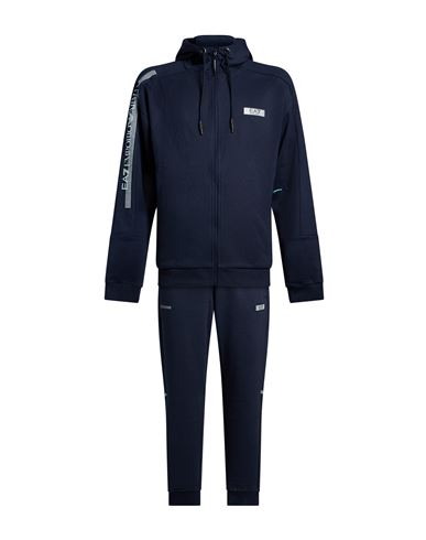 Man Tracksuit Navy Size M Polyester, Cotton