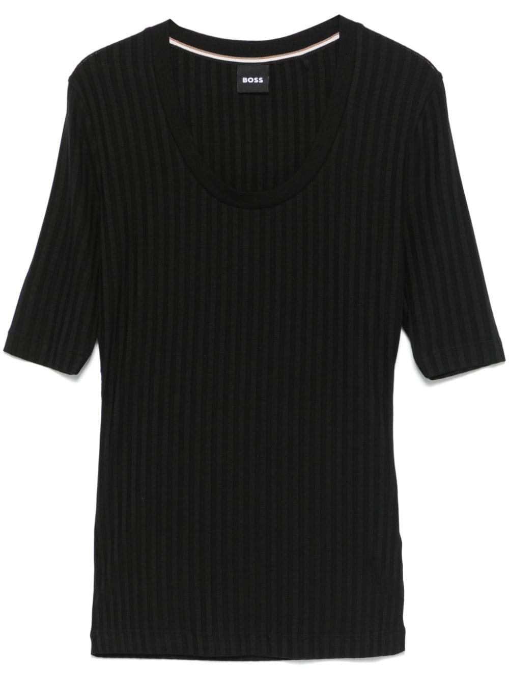 Ribbed T-shirt - Black