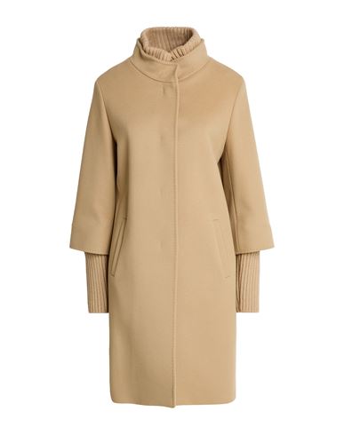Woman Coat Sand Size 2 Virgin Wool