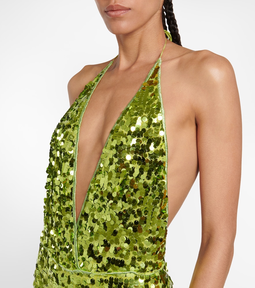 Sequined halterneck swimsuit