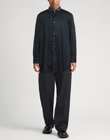 Man Shirt Midnight blue Size M Cotton, Elastane